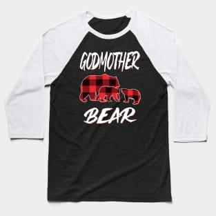 Godmother Bear Red Plaid Christmas Pajama Matching Family Gift Baseball T-Shirt